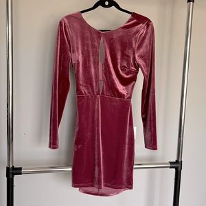 New pink velvet dress
